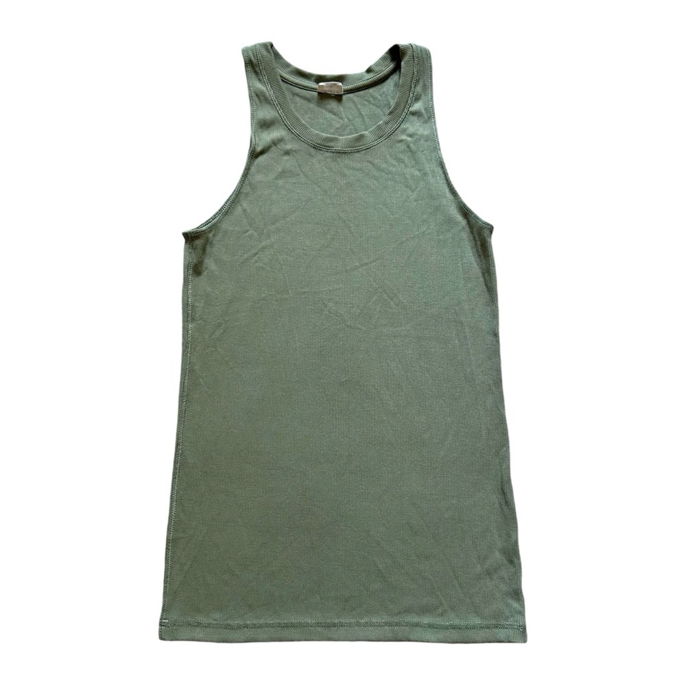 Artizia Wilfred Free Basic Ribbed‎ Long Tank Top Sage Green Size XS